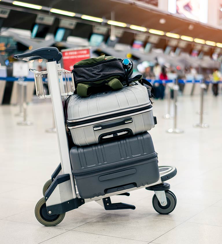 luggages on a cart