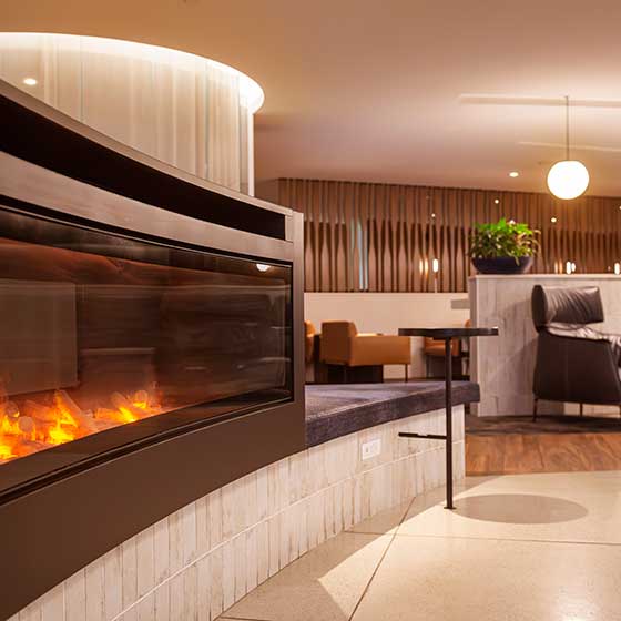 Elevation Lounge fireplace