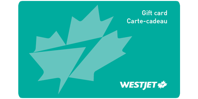 Tarjeta de regalo plástica de WestJet