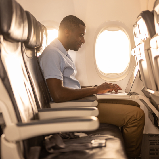 Laptop on the plane 