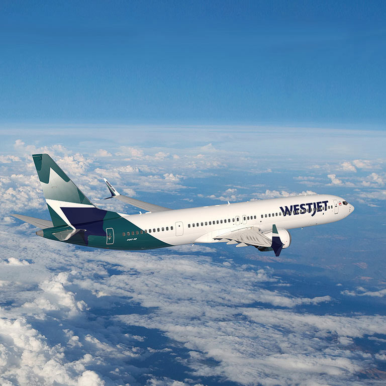 WestJet Boeing 737 Max 10 air to air