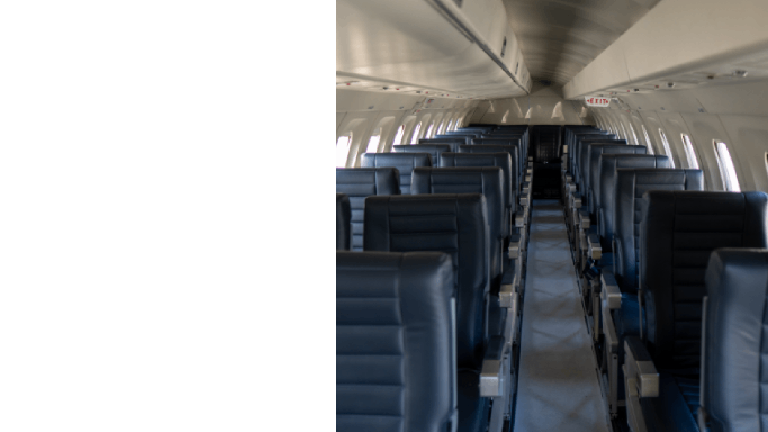 Seats onboard a Saab 340B aircraft