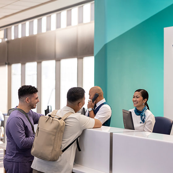 A woman with boarding pass 