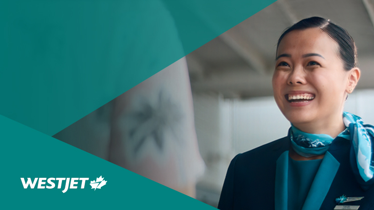 WestJet agent assisting a guest