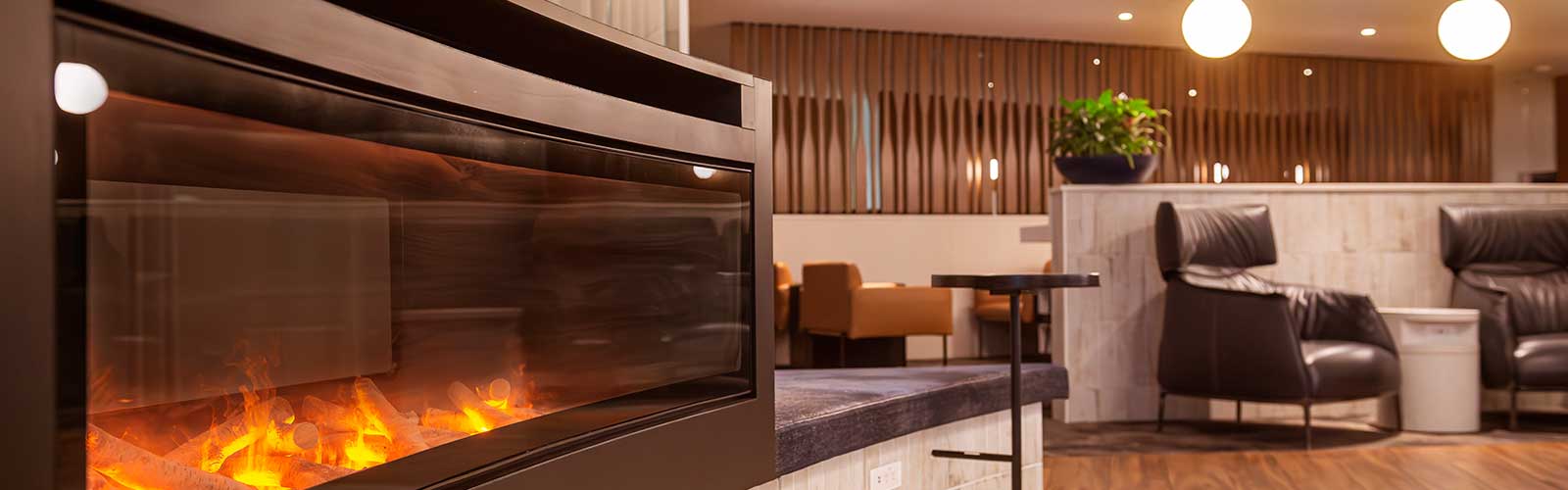 Elevation Lounge fireplace
