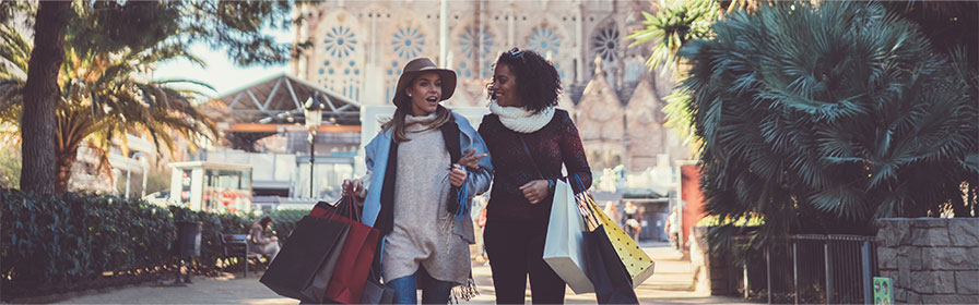 Women shopping in Barcelona