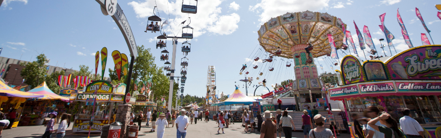 Stampede midway on a sunny day