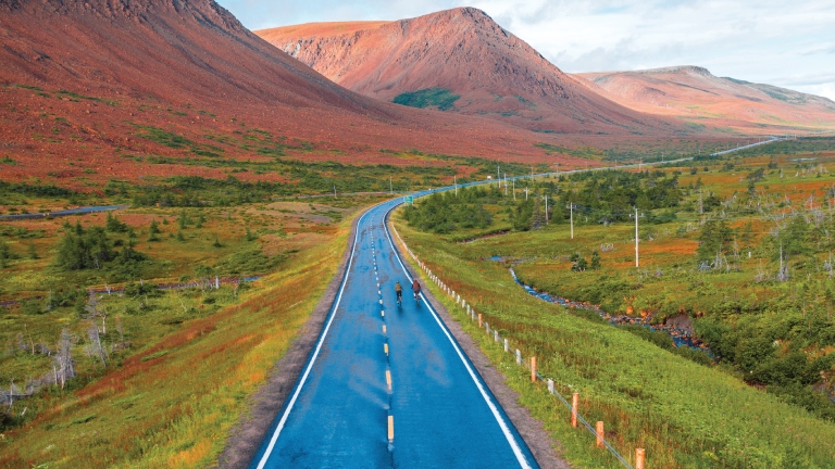 Road cycling in Gros Morne National Park