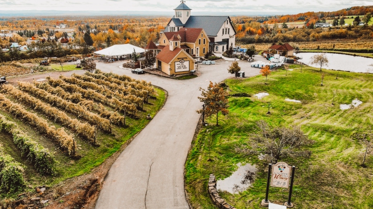 Aerial view of Magnetic Hill Winery