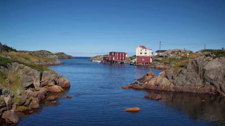 Houses along inlet