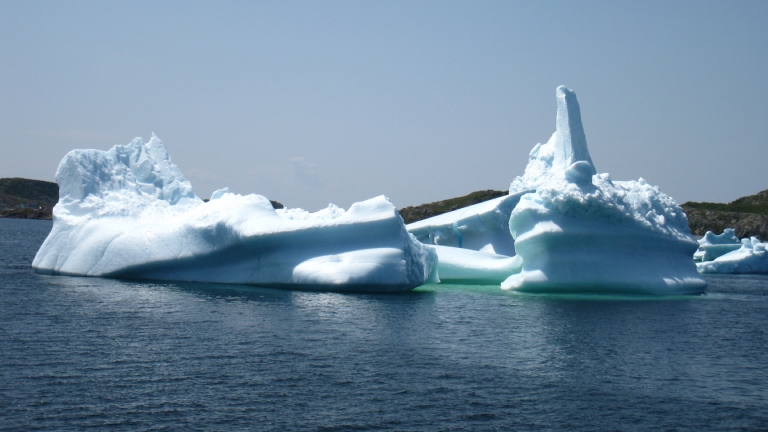 Icebergs along coast
