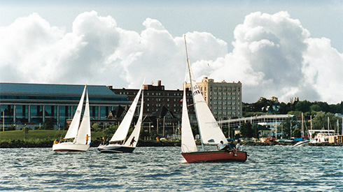 Sail boats in Thunder Bay harbour