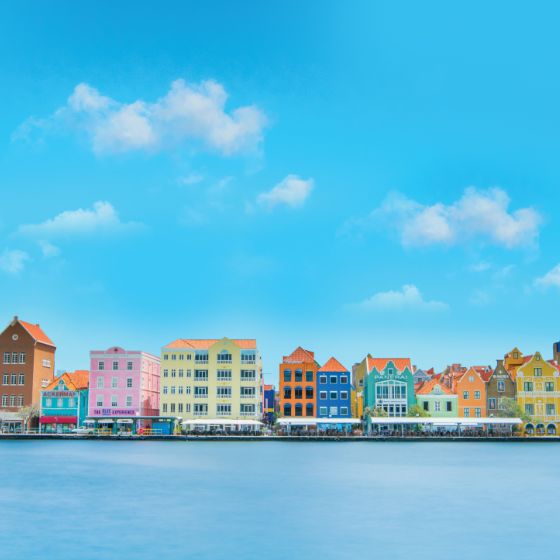 Colourful city view in Curaçao