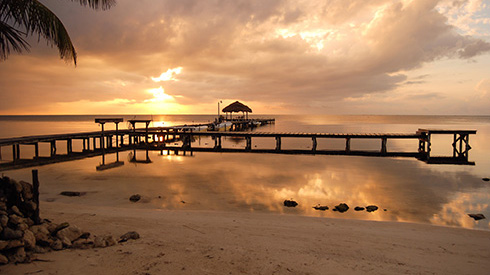 Sunrise on the coast of Belize