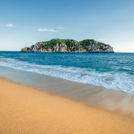 Vue d'une plage à Huatulco