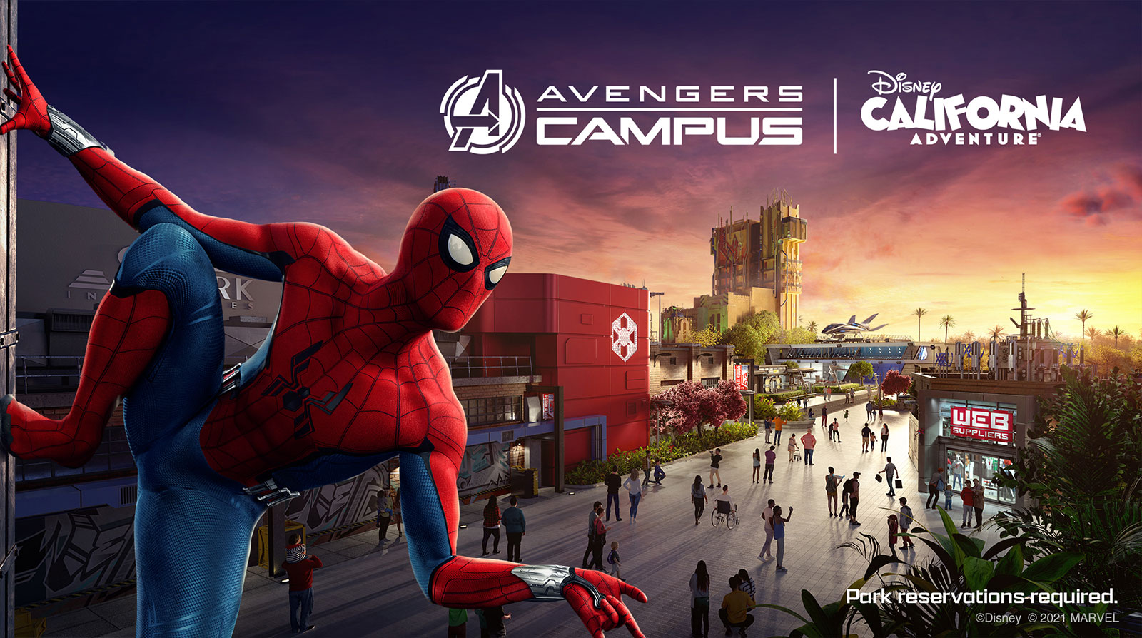 Rendu artistique du Avengers Campus