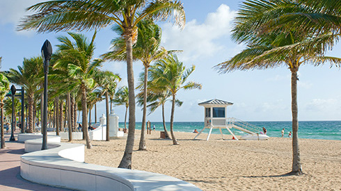 Fort Lauderdale Floride plage mur à vagues