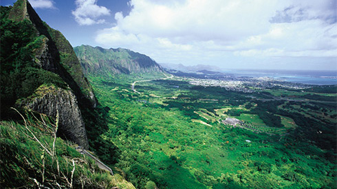 Oahu mountains and valley