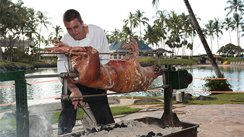 Pig roast, Kona, Hawaii