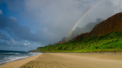Napali Coast beach, Kapaa, Hawaii