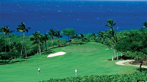 Golf course overlooking ocean near Wailea, Maui