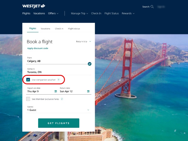 westjet travel vouchers