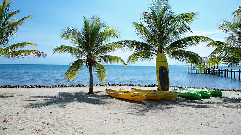 Kayaks sur la plage 