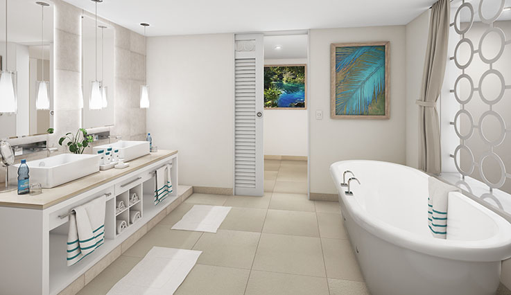 Paradise Suite bathroom - artist rendering