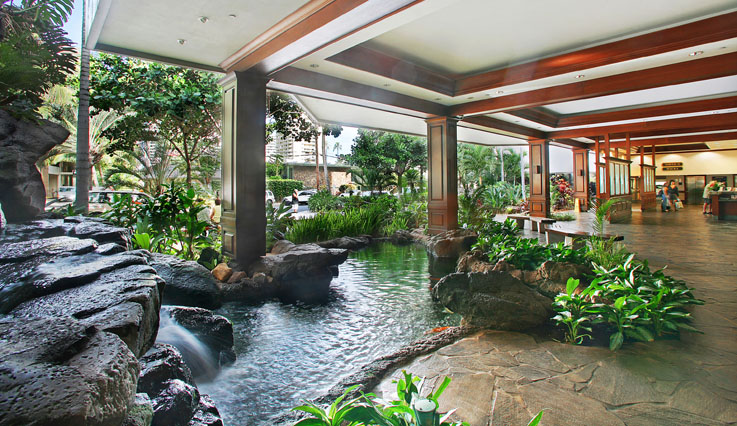 Lobby with Koi pond