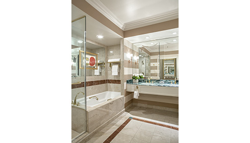 Luxury King Suite City View bathroom