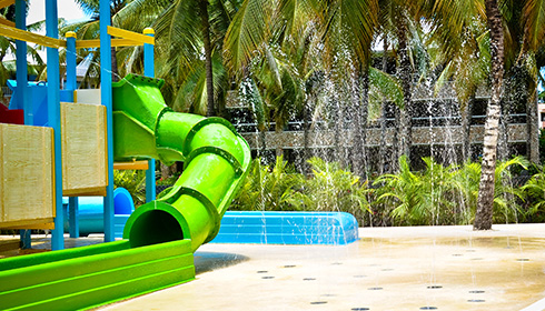 Wetplayground with slide