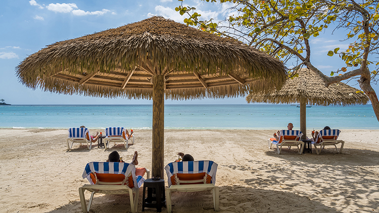 Relaxing on Beautiful Negril Beach