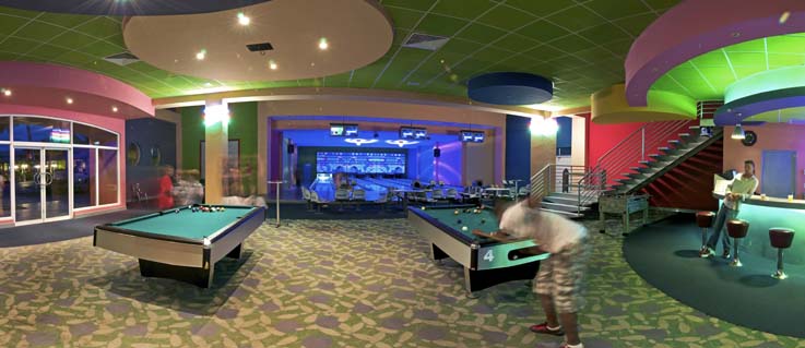 Games and bowling area