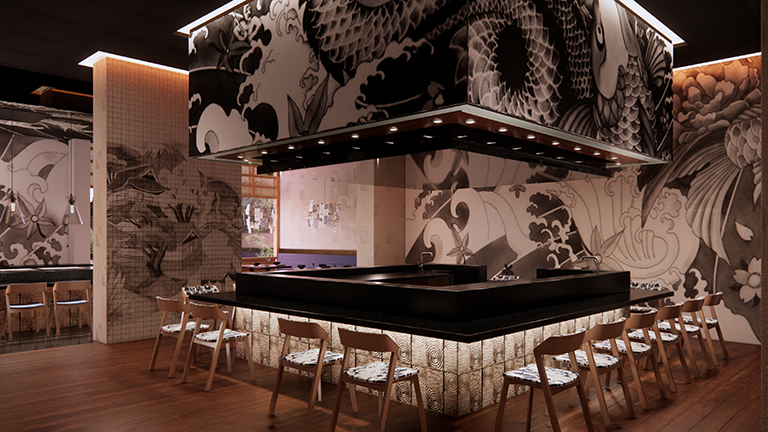 Asiatico restaurant- artistic rendering