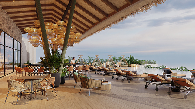 Terrasse sur le toit 