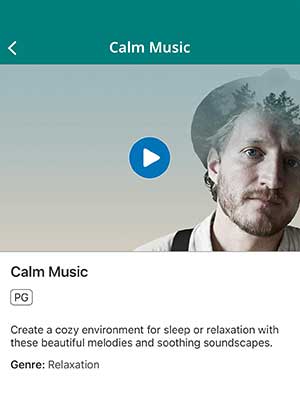 Screenshot of Calm content on the WestJet in-flight platform