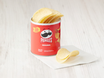 Pringles Original with chip sticking out the top