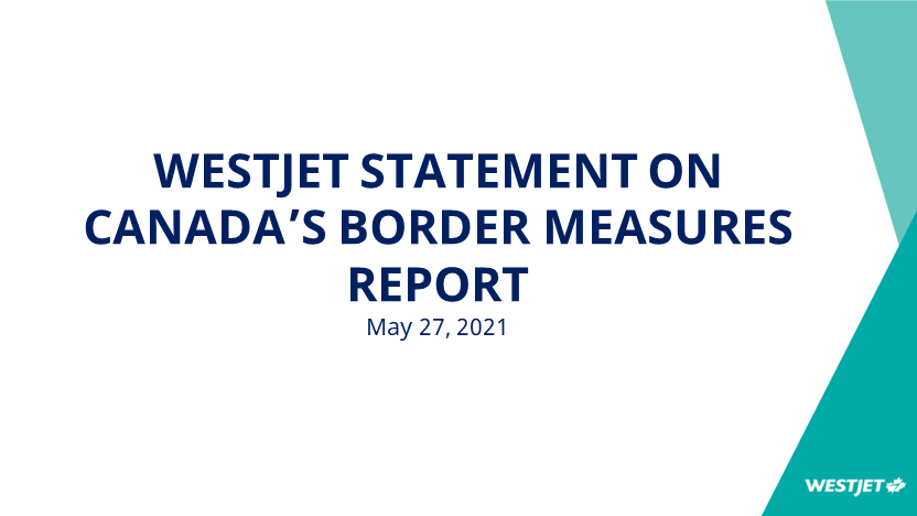 WestJet Statement May 27