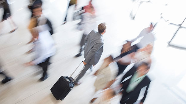 guest walking in airport 