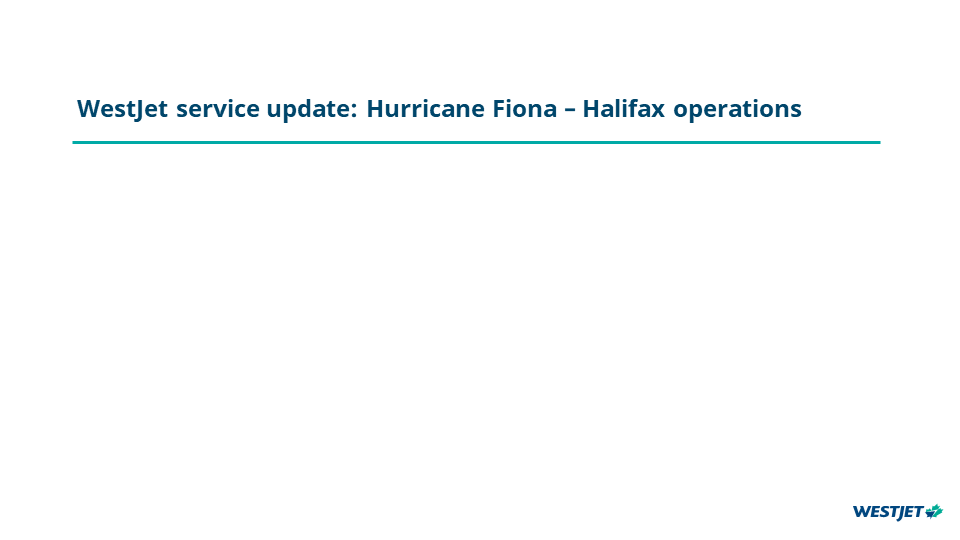 WestJet service update: Hurricane Fiona – Halifax operations 