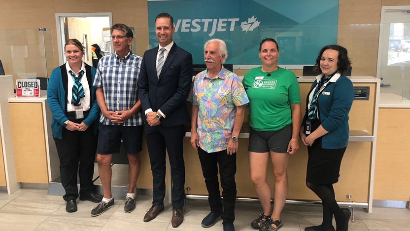 Penticton airport gate event with stakeholders