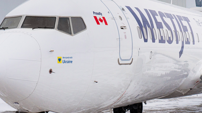 Boeing 737 MAX, "We stand with Ukraine" decal
