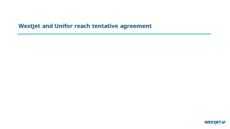 WestJet and Unifor reach tentative agreement