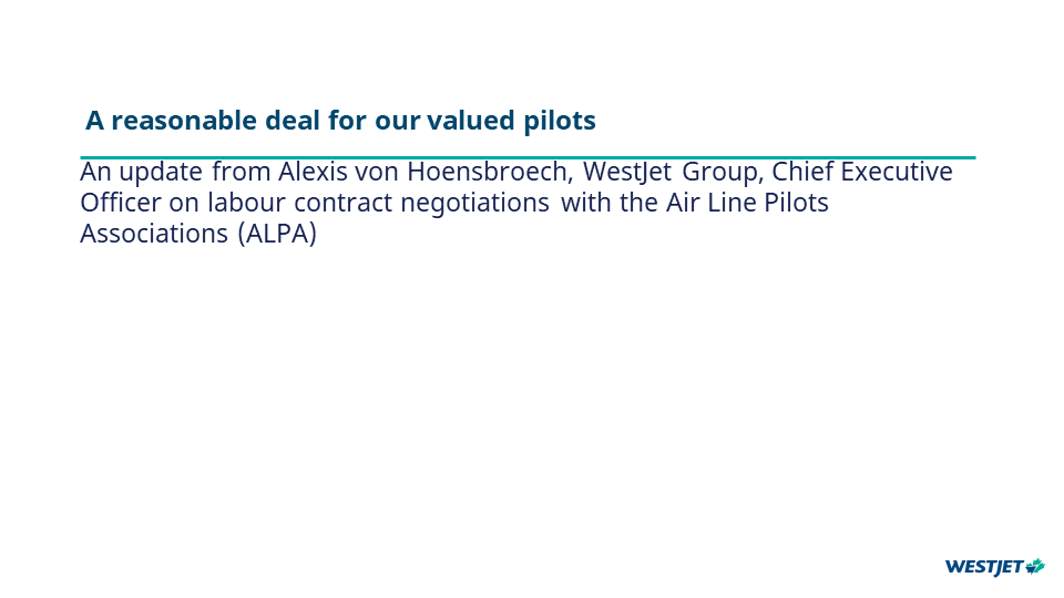 A reasonable deal for our valued pilots