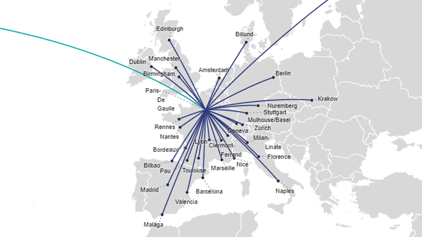 New destinations available as part of WestJet's network via Air France codeshare 