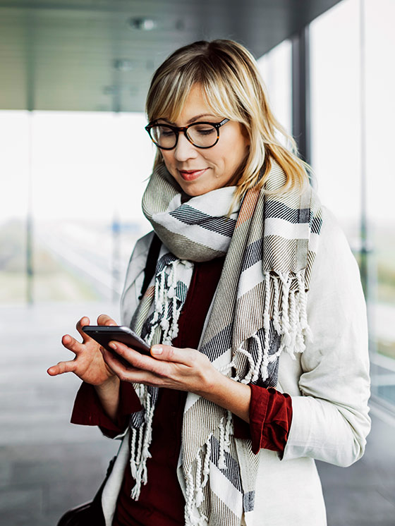 Woman using smartphone