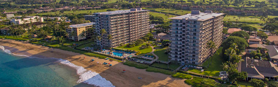 Aerial view of Aston at The Whaler on Kaanapali Beach Condo