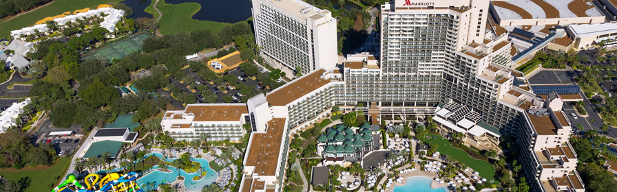 Vue aérienne du Orlando World Center Marriott