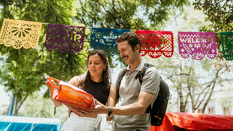 Couple exploring Puerto Vallarta on vacation 
