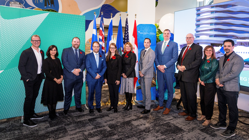 Angela Avery, WestJet Group Executive Vice-President and Chief People, Corporate & Sustainability Officer alongside key community stakeholders